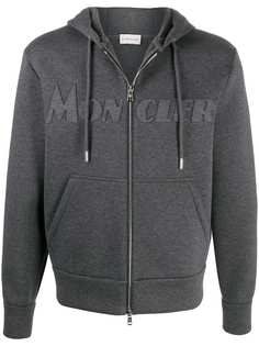 Moncler куртка на молнии с капюшоном и логотипом
