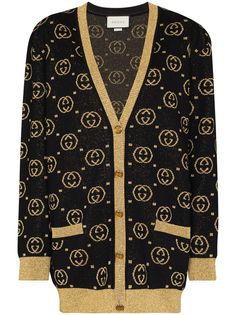 Gucci кардиган из ткани ламе с логотипом GG
