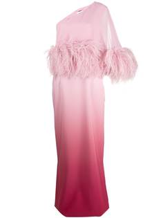 16Arlington вечернее платье с отделкой перьями
