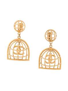 Chanel Pre-Owned серьги с логотипом CC
