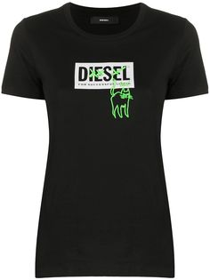 Diesel футболка с вышитым логотипом