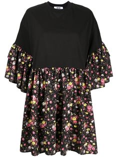 MSGM платье-футболка с цветочным принтом