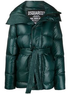 Dsquared2 стеганый пуховик с поясом