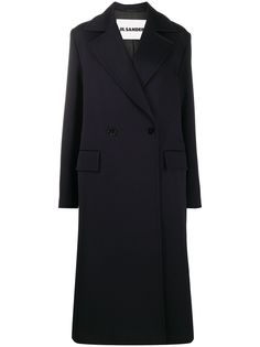 Jil Sander двубортное пальто оверсайз