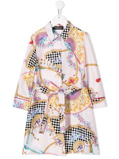 Young Versace платье-рубашка с принтом и завязками
