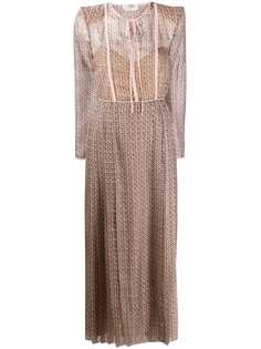 Fendi плиссированное платье с принтом FF