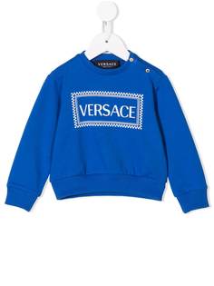 Young Versace толстовка с логотипом и орнаментом Greca