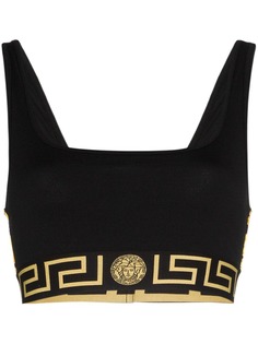 Versace спортивный бюстгальтер с орнаментом Greca