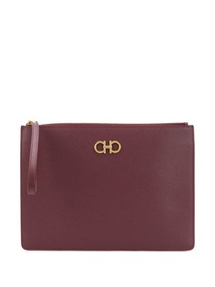 Salvatore Ferragamo клатч с декором Gancini