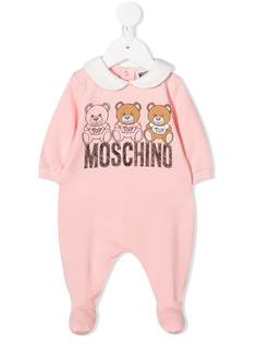 Moschino Kids комбинезон для новорожденного с принтом