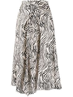 Isabel Marant юбка асимметричного кроя с зебровым принтом