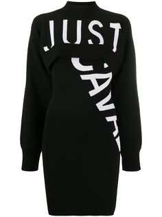 Just Cavalli платье вязки интарсия с логотипом