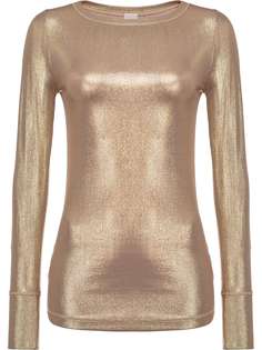 Pinko топ с длинными рукавами и эффектом металлик
