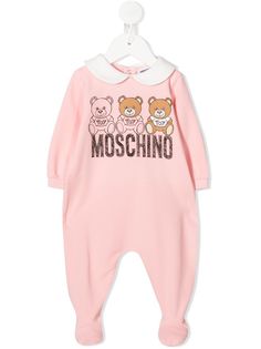 Moschino Kids комбинезон для новорожденного с логотипом