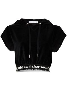 Alexander Wang укороченное худи с логотипом