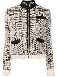 Giorgio Armani пиджак на молнии тканого дизайна