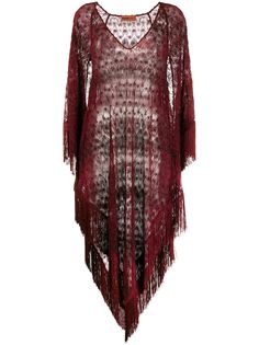 Missoni Mare полупрозрачное пляжное платье с бахромой