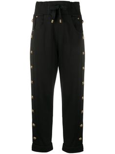 Balmain брюки с кулиской и тиснеными пуговицами
