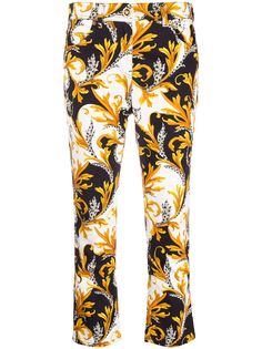 Versace укороченные джинсы с логотипом