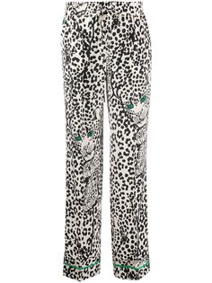 RedValentino брюки прямого кроя с леопардовым принтом