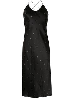 Michelle Mason платье на бретелях со стразами