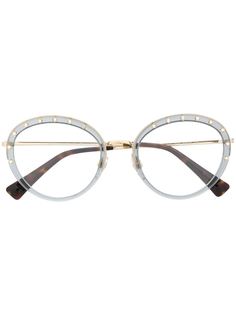 Valentino Eyewear солнцезащитные очки в круглой оправе с кристаллами