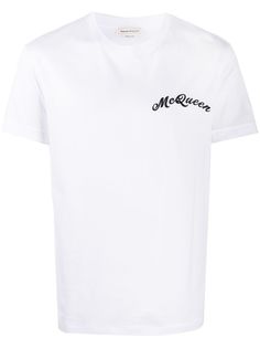 Alexander McQueen футболка с вышитым логотипом