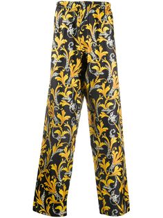 Versace прямые брюки с принтом Barocco Acanthus