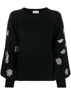 RedValentino джемпер с цветочной аппликацией