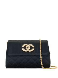 Chanel Pre-Owned стеганый клатч 1992-го года со стразами и логотипом CC