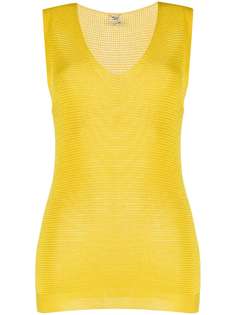 Hermès трикотажный топ с V-образным вырезом pre-owned