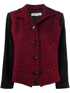 Yves Saint Laurent Pre-Owned однобортный пиджак с узором в елочку