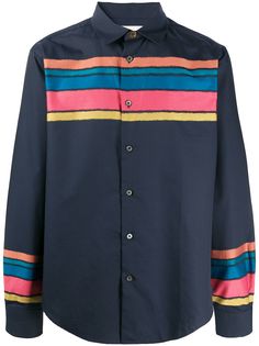 Paul Smith полосатая рубашка в стиле колор-блок