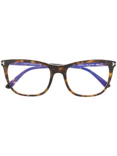 Tom Ford Eyewear очки Blue Block в оправе черепаховой расцветки