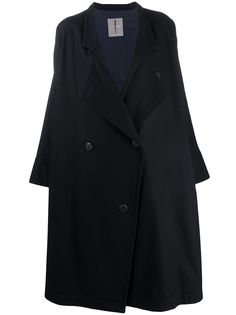 Issey Miyake Pre-Owned двубортное пальто А-силуэта 1980-х годов