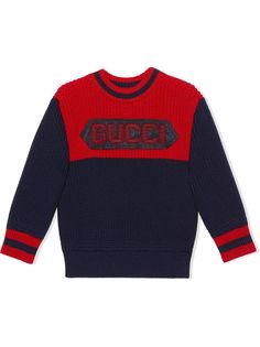 Gucci Kids джемпер с круглым вырезом и нашивкой-логотипом