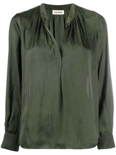 Zadig&Voltaire атласная блузка с разрезом на воротнике