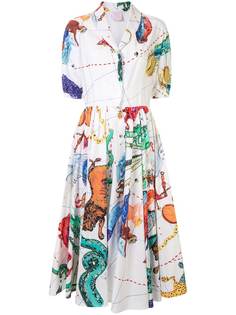 Stella Jean платье-рубашка миди с принтом