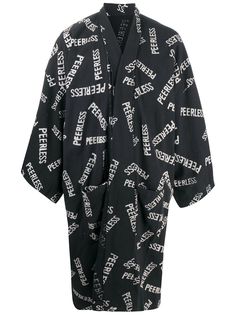 visvim logo embroidered coat