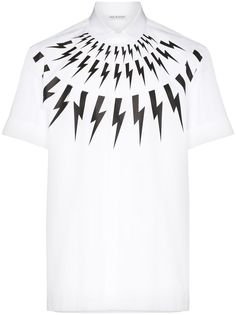 Neil Barrett Thunderbolt print short-sleeve shirt