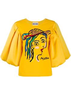 Moschino футболка с вышивкой