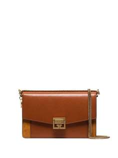 Givenchy brown GV3 mini leather and suede shoulder bag