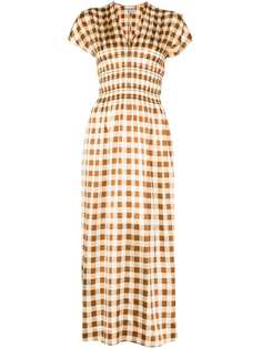 GANNI checked satin dress