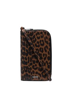 GANNI leopard print crossbody bag