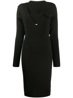 Bottega Veneta asymmetric ribbed midi-dress