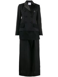 Sacai tiered patchwork long coat