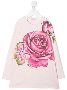 Monnalisa платье-трапеция с принтом