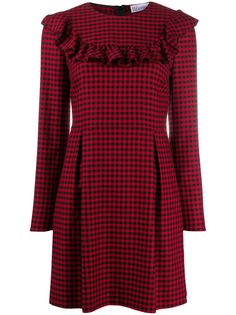 RedValentino ruffle-trim gingham dress