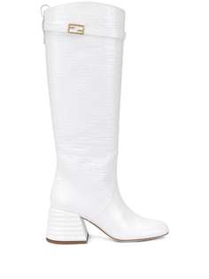 Fendi crocodile-effect knee-high 75mm boots