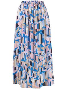Emilio Pucci плиссированная юбка миди с геометричным принтом